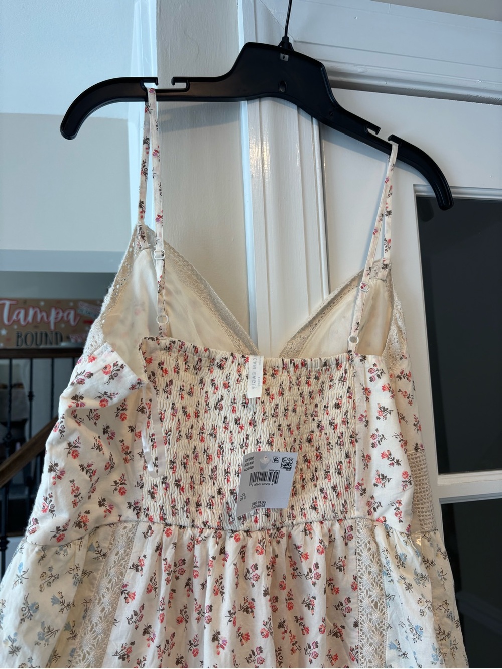 American Eagle Women’s Cream Floral Spaghetti-Strap Sundress - Size Large NWT - Picture 14 of 16